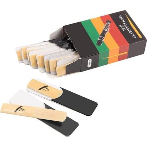10pcs Clarinet Reeds Set Bb Tone Strength 1.5 / 2.0 / 2.5 / 3.0 / 3.5 / 4.0 Wind Instrument Reed Instrument Parts for Saxophone