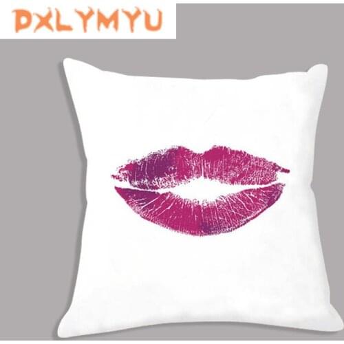 Plush Cushion Lips Eyelash Butterfly Fashion Sexy Woman Printed Decorative Cushion Nordic Pillowcase Throw Pillow For Sofa Bed