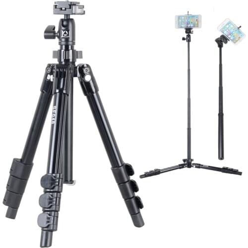 KINGJOY SF048 Tripod Mini Portable Tripods Selfie Stick Reflexed Monopod Desktop Tripod For Live Show 4 Section Free Shipping