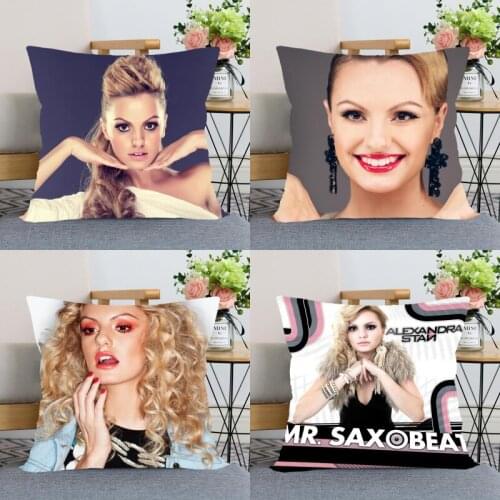 Alexandra Stan Pillow Case Modern Home Decorative Silk Fabric Pillowcase 40X40cm(one sides) For Living Room Pillow Cover 0511