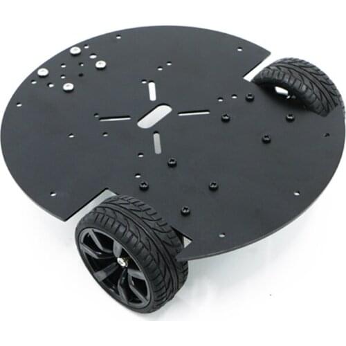 Standard two wheel differential car chassis round intelligent vehicle chassis with encoder motor