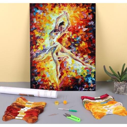 Candle Fire Printed 11CT Cross-Stitch Patterns DIY Embroidery DMC Threads Handmade Hobby Craft Sewing Jewelry Magic Decor