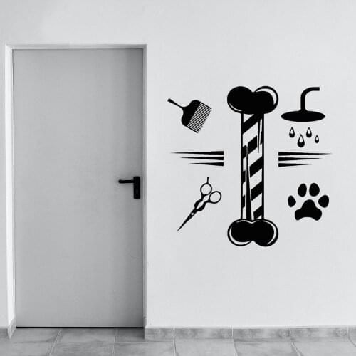 Pet Grooming Vinyl Wall Sticker Decal Pet Sticker Home And Pet Shop Decoration A003064