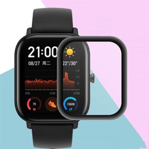 Screen Protector for AMAZFIT GTS Smart Watch Soft Tempered Pet Clear Film Black Bumper Screen Protective Full Cover 1 3Pack 19Ot