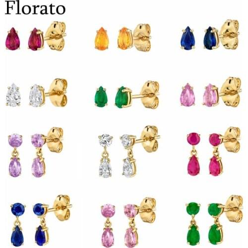 Colorful Crystal Stud Earrings 925 Sterling Silver Ear Needle Simple Exquisite Jewelry For Women Fashion Popular Birthday Gifts