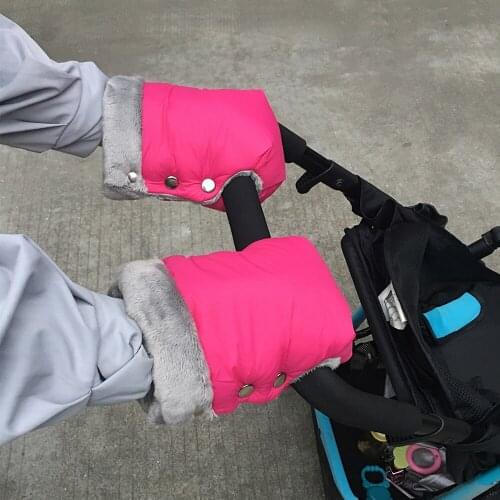 Winter Warm Glove Fur Fleece Pram Hand Muff Baby Carriage Pushchair Hand Cover Buggy Clutch Cart Muff Glove Stroller Accessories