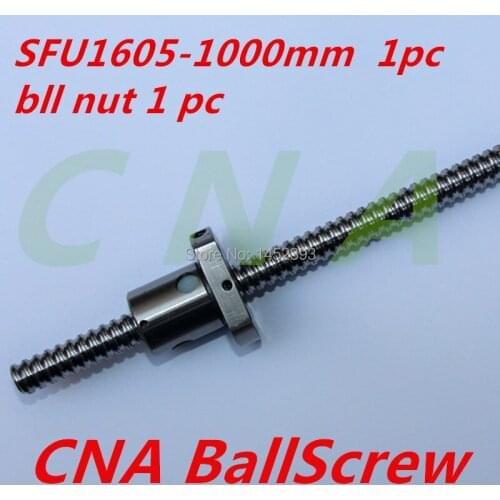 1pc Ball Screw SFU1605 1000mm + 1pc RM 1605 Ballscrew Ballnut for CNC parts CNC Parts