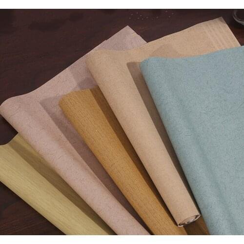 10 Sheets Fiber Xuan Paper Thicken Imitation Wood Grain Half-Ripe Rice Paper Paper Brush Calligraphy Practice Paper 48*180cm