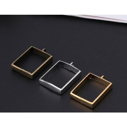 10Pcs Geometric Hollow Pressed Flower Resin Blank Frames Pendants Jewelry Making