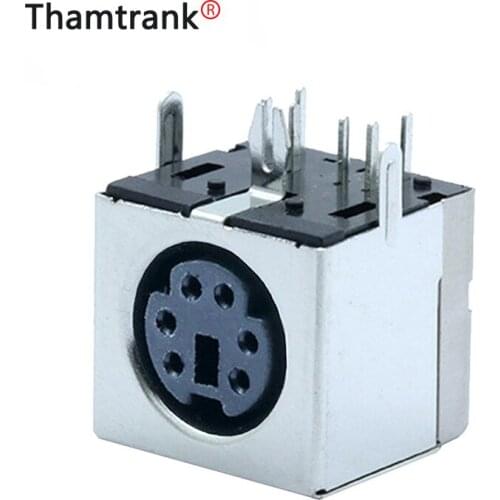 10pcs/lot 6 Pin Mini DIN PS2 Female Jack Right Angle/90 Degree PCB Panel Mount 6Pin DIN Mini Jack Socket Chassis Terminals