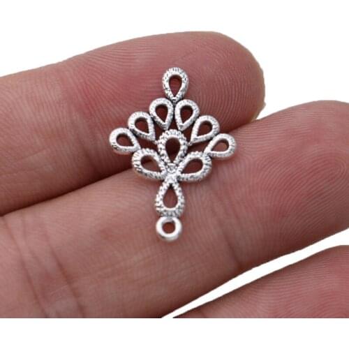 10ps Antique Silver Plated Leaf Charm Connectors for Jewelry Making Bracelet Findings Accessories DIY Craft