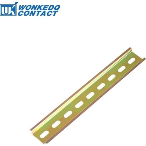 10Pcs Steel DIN Rail 20cm NS35-S-1.0 Universal Terminal Block Wire Electrical Connector Mounting Install Thickness 1mm NS 35