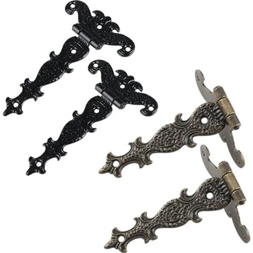 2Pcs 113*69mm Antique Bronze/Black Hinge For Windows Cabinet Cupboard Wardrobe Doors Jewelry Box Tool Wine Box