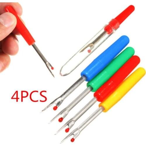 4Pcs Plastic Handle Craft Thread Cutter Seam Ripper Stitch Unpicker Sewing Tool