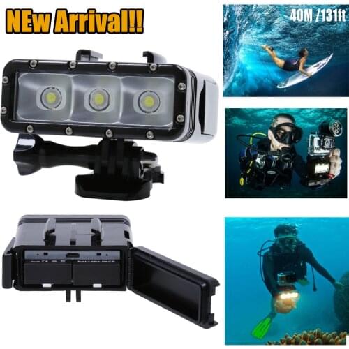 NEWEST Go Pro Accessories Underwater Waterproof Diving LED Light Spot Lamp for GoPro Hero 4 3plus 3 Camera SJ4000 SJCAM