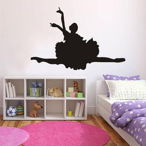 Ballet Girl Wall Decal Dancing Sport Beauty Silhouette Vinyl Window Stickers Kids Girls Bedroom Dance Room Interior Decor E540