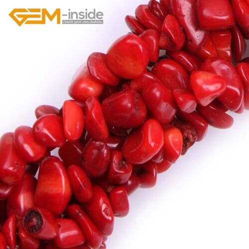 Free shipping! 6--7mm red coral chips beads Dyed Color loose beads for Jewelry Making strand 34" Inches DIY Jewelry Gem-inside