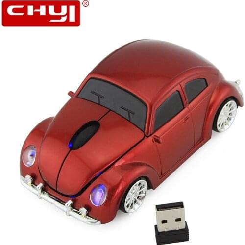 Optical Wireless Mouse Beetle Car Shape Gaming WIth USB Receiver For PC Laptop Computer