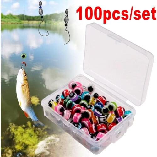 100pcs/set Fish Eye Fishing Bead Carolina Rig Beads 6mm 8mm Plastic Fishing Beads Texas Rig Making DIY Bracelet Necklace Charms