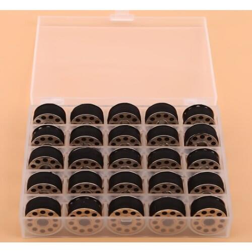 Household Multifunctional Sewing Thread Black And White 25 Boxed Metal Bobbin With Low Thread Sewing Tool Set