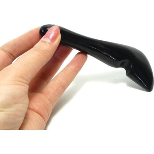 Black Yellow BUFFALO OX HORN S Shape Gua Sha Board Health Care Body Points Massage Scrape guasha plates Slimming Guasha Massager