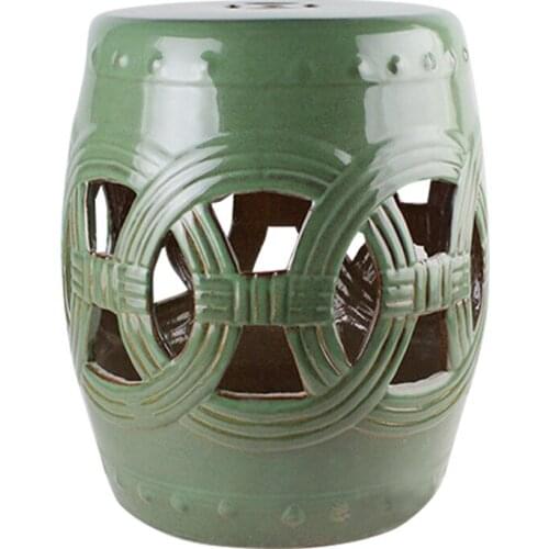 Jingdezhen Ceramic Modern Kiln Glazed Hollow Hole Bathroom Stool home decoration hotel porcelain ceramic stool