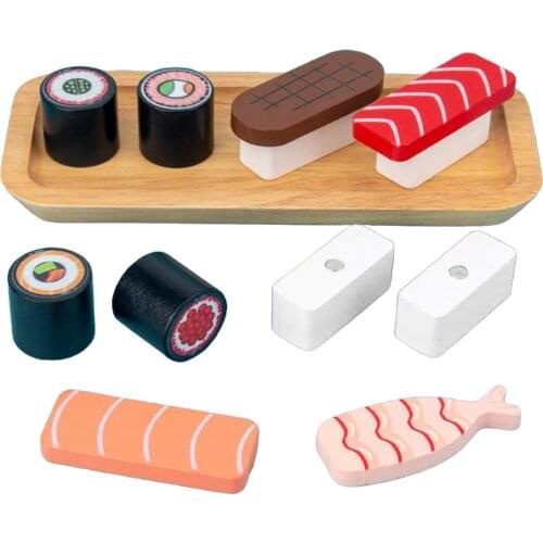 Wood Play Food Toys Mixed Sushi Set Eco-friendly Material Play Role Enjoyable