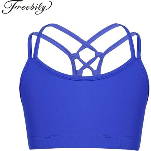 Kids Criss Cross Back Tank Tops for Girl Ballet Dance Gymnastics Tops Ballerina Stage Performance Kids Dance Class Exercise Wear
