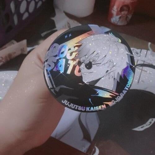 Action Jujutsu Kaisen Flash Insignia Metal Souvenir Medal Toys For Children Shiny Discolored Gojou Satoru Inumaki Toge Badge Toy