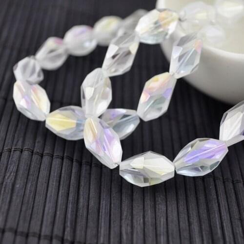 Hot Sale Crystal Beads! 10pcs Light White Faceted Oval Marquise Crystal Glass Beads Pendant Charm Jewelry Findings Decoration