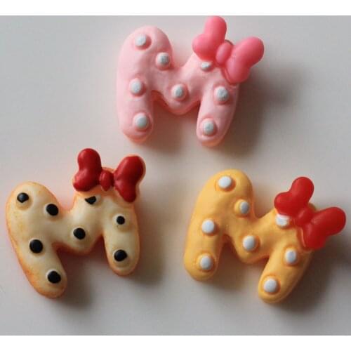 Kawwii Resin Food M Bowknot Bread Flatback Resin Cabochons For Phone Deco Hair Bow Diy Accessories