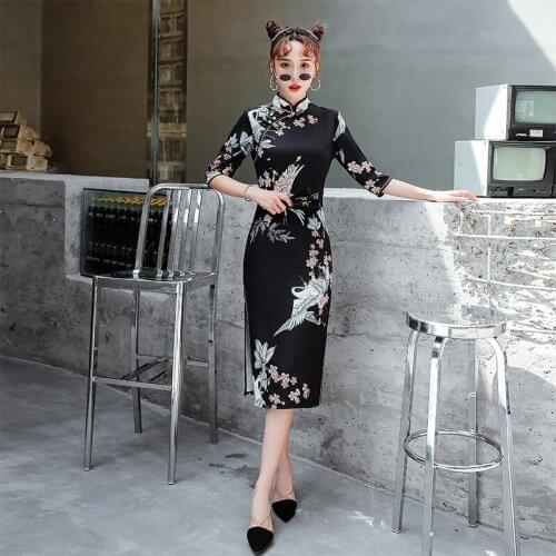 2020 Note chinese dress cheongsam cotton qipao chinese dress sexy