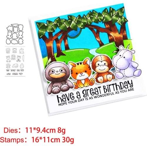 Lion Cat Hippo Metal Cutting Dies and Stamps Stencil for Scrapbooking Photo Album Embossing Decorative DIY Paper Cards