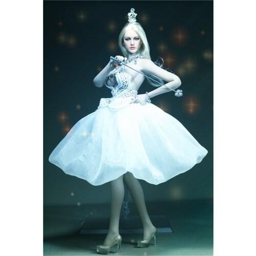 Mnotht 1/6 Scale Dreamy Queen Fluffy White Gauze Skirt with Butterfly Tops for 12in Action Figure Collection