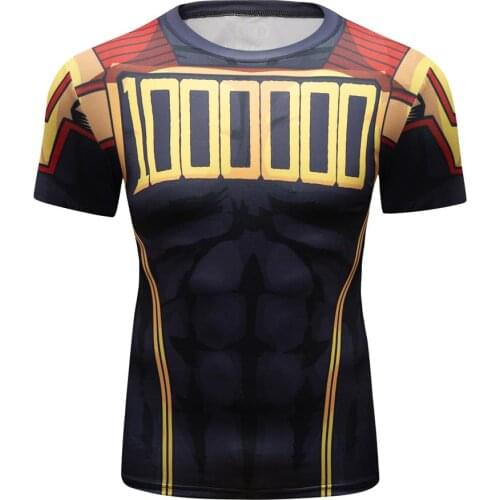 Mens T-shirt Summer New Sports Short-Sleeved Fast Drying Training Breathable Compression Jogging Tights Gym Fitness Tracksuit