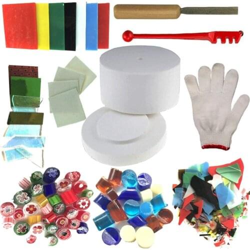 10 Kinds/lot Professional DIY Jewelry Glass Fusing Tools Set Microwave Kiln and DIY Fusing Glass Jewelry Set