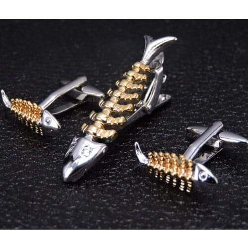 HYX Classic golden Tie Clips cufflinks set for Men High Quality Fish bone modeling Necktie Tie Bar link Clasp Brand Jewelry