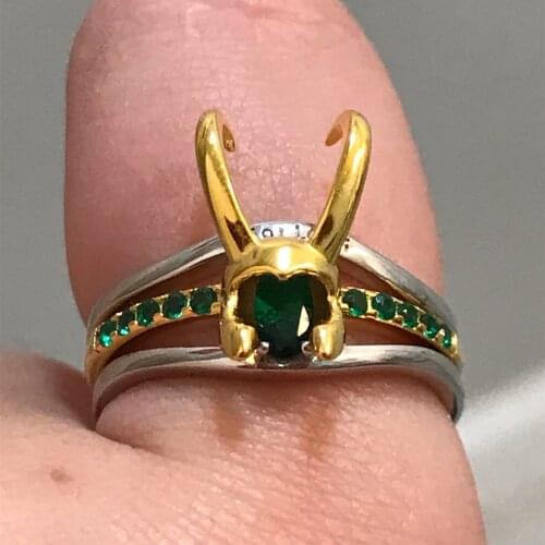 New Superhero Thor Loki Helmet Pack of 3 Stacking Unisex Gold-plating Rings Men Charm Jewelry Women Valentines Day Gift