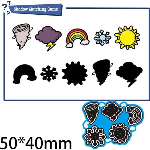 Cutting Dies Weather Icon New Metal for DIY Scrapbooking Photo Album Embossing Paper Card 50*40mm