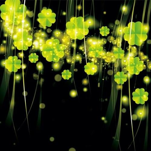 Happy St. Patricks Day Backdrop Flash Clover Black Background Festival Party Decor Photo Booth Studio Photography Props