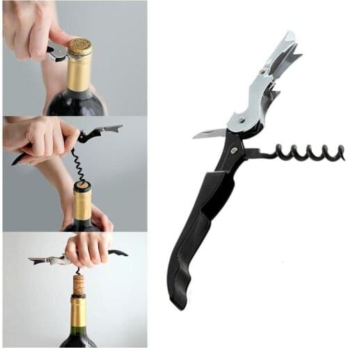 Wine Corkscrew Stainless Steel Metal With Plastic Handle Wine Beer Lid Unscrew Corkscrew Claw
