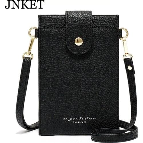 JNKET New Fashion Womens PU Leather Cellphone Bag Wallet Leisure Shoulder Bags Crossbody Bag Detachable Shoulder Strap
