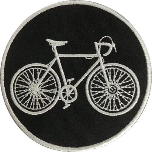 Bicycle Mountain Bike Sports Embroidery Patches Iron on Design Custom Logo Heat Press Sewing Appliques Hats Jackets DIY Clothing