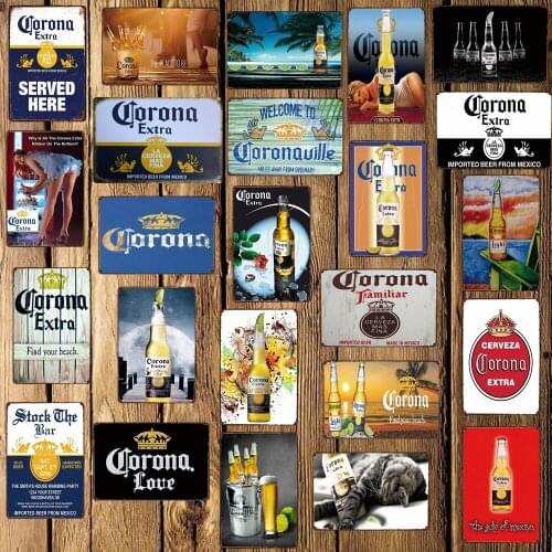 [ WellCraft ] Corona Extra Beer Metal Signs Find the Beach Wall Poster Decor for Bar Pub Iron Painting FG-228