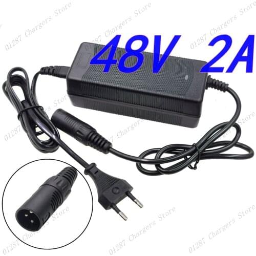 48V 2A Lead-acid Battery Charger For 57.6V Lead acid Battery Electric Bicycle Bike Scooters Motorcycle Charger 3-Pin XLR Plug