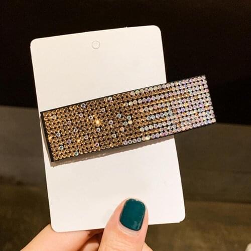 Hair Clip Colorful Square New Headwear Accessories Rhinestone Shiny Barrette Salon Hairdressing Styling Tools