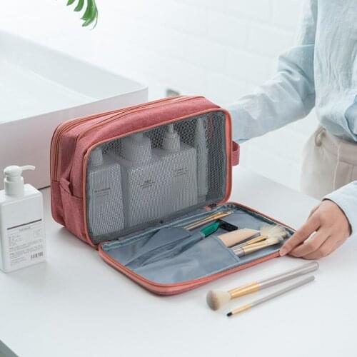 Womens Outdoor Makeup Organizer Pouch High Capacity Travel Cosmetic Bag Mens Business Trip Toiletries Storage Kit Accessories