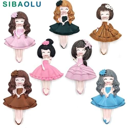 1pc Pretty Dress Beauty Girls fridge magnet whiteboard cartoon character anime Refrigerator Magnets Message post Home Decoration