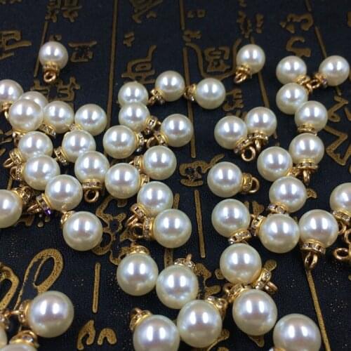 50pcs/lot pear beads with hanging pear charms for jewelry making making earring pandent With Rhinestone Rondelles Crystal Bead