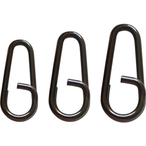 50-pieces Steel Fishing Snap Clip Bent Head Oval Split Rings Quick Clip Snap Fishing Connector Swivels